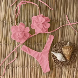 Floral Micro Swimsuit Swimwear Thong Beach Wear Bikinis Set - Image 7
