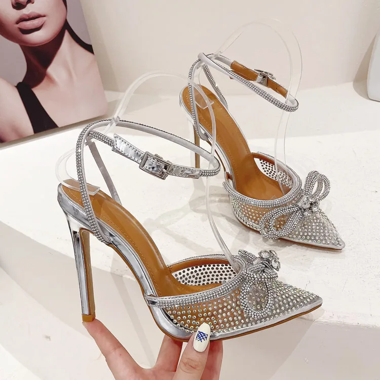 Glitter Rhinestone Design Luxury High-heeled Sandals