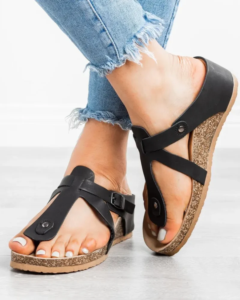 Open Toe Casual Shoes Platform Wedge Slides Beach Shoes Stitching Sandals