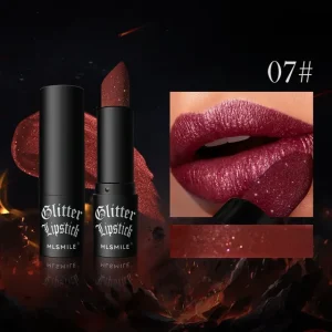 Waterproof Diamond Glitter Long Lasting Moisturizing Shiny Pearlescent Nude Lipsticks - Image 9