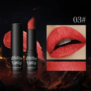Waterproof Diamond Glitter Long Lasting Moisturizing Shiny Pearlescent Nude Lipsticks - Image 5