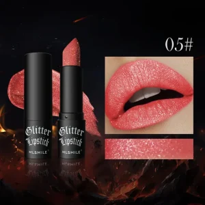 Waterproof Diamond Glitter Long Lasting Moisturizing Shiny Pearlescent Nude Lipsticks - Image 7