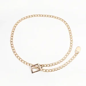1 PC Women's Chain Belt Metal Waist Chain Dress Belts Metal Adjustable Belt - Image 2