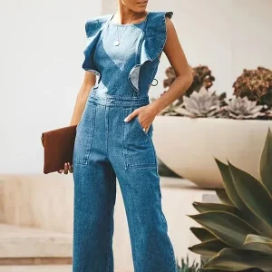 【U LAN】Winnie Sleeveless Denim One Piece Sleeveless Denim Romper – URock Couture