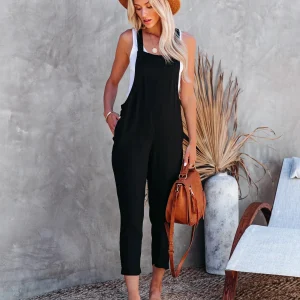Backless Wide Butt Lady Dating Cotton Dungaree - Image 3