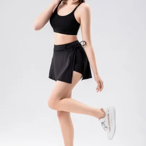 Badminton Tennis Skirt With Shorts Quick Dry Pocket Side Split Bandage Sports Skirts - Image 9
