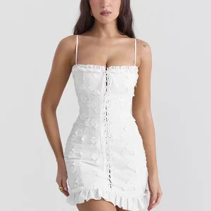 Bodycon Dresses Straps Neck Lace Up Knotted Chic Sleeveless Pencil Dress - Image 4