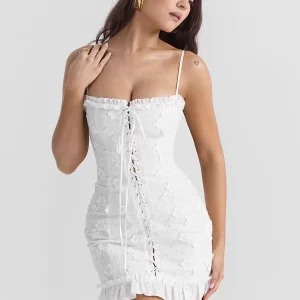 Bodycon Dresses Straps Neck Lace Up Knotted Chic Sleeveless Pencil Dress - Image 3