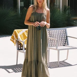 Boho Dress Jewel Neck Sleeveless Oversized Lace Up Beach Dress