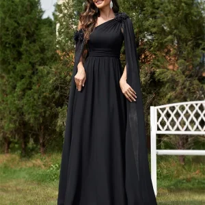 Chiffon Streamer Long Elegant Bridesmaid Prom Evening Party Flower Dress - Image 11