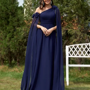 Chiffon Streamer Long Elegant Bridesmaid Prom Evening Party Flower Dress - Image 5