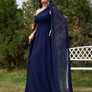 Chiffon Streamer Long Elegant Bridesmaid Prom Evening Party Flower Dress - Image 4