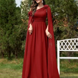 Chiffon Streamer Long Elegant Bridesmaid Prom Evening Party Flower Dress - Image 7