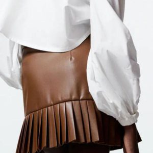 Classy Fashion Skirt Sash PU Leather Bottoms With Belt Elegant Short Skirt - Image 2