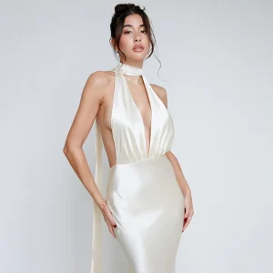 Deep V Neck Halter Backless Nightclub Maxi Long Dresses Vestidos - Image 2