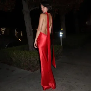 Deep V Neck Halter Backless Nightclub Maxi Long Dresses Vestidos - Image 6