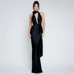 Deep V Neck Halter Backless Nightclub Maxi Long Dresses Vestidos - Image 7