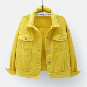 Denim Jacket Jeans Button Up Collar Jackets Oversize Coat Veste - Image 5