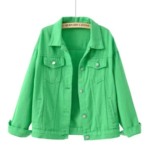 Denim Jacket Jeans Button Up Collar Jackets Oversize Coat Veste - Image 14