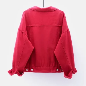 Denim Jacket Jeans Button Up Collar Jackets Oversize Coat Veste - Image 18