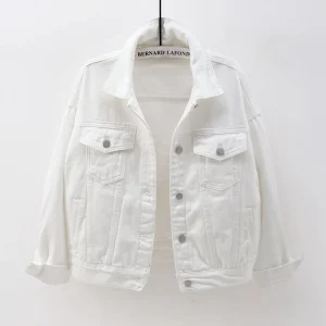 Denim Jacket Jeans Button Up Collar Jackets Oversize Coat Veste - Image 7