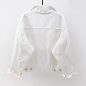 Denim Jacket Jeans Button Up Collar Jackets Oversize Coat Veste - Image 8