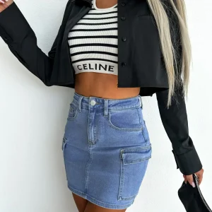 Denim Skirt Streetwear Fashion Bodycon Short Jeans Pockets Skirt - Image 3
