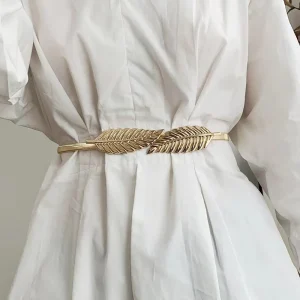Elastic Leaf Waist Belt Waistband For Dress Skirts Body Chain Belt