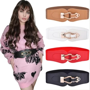 Elastic Stretch Cinch Waistband Wide Skinny Soft Around Waist Band