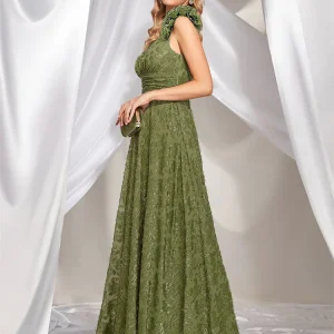 Elegant V Neck Floral Long Dress Prom Cocktail Luxury Party - Image 5