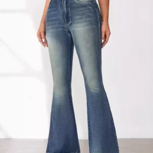 Fashion Jeans Chic Natural Waist Denim Elegant Jeans Pant