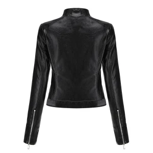 Faux Leather Jacket Super Cool Moto Biker Coat Clothes - Image 13