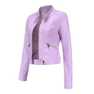 Faux Leather Jacket Super Cool Moto Biker Coat Clothes - Image 12