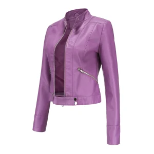 Faux Leather Jacket Super Cool Moto Biker Coat Clothes - Image 11