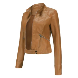 Faux Leather Jacket Super Cool Moto Biker Coat Clothes - Image 10