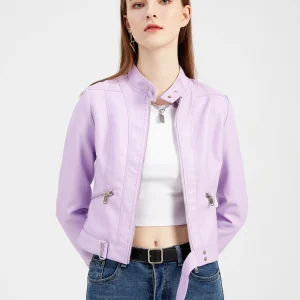 Faux Leather Jacket Super Cool Moto Biker Coat Clothes - Image 5
