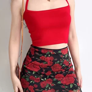 Floral Skirts Tulle Natural Waist Casual Floral Print Short Bottoms - Image 3