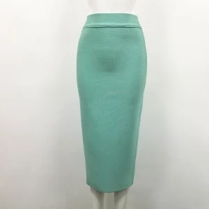 High Quality Candy Color Knee Length Bandage Pencil Skirts - Image 13