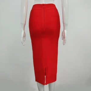 High Quality Candy Color Knee Length Bandage Pencil Skirts - Image 15