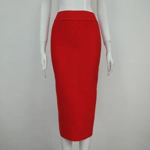 High Quality Candy Color Knee Length Bandage Pencil Skirts - Image 17