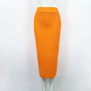 High Quality Candy Color Knee Length Bandage Pencil Skirts - Image 20