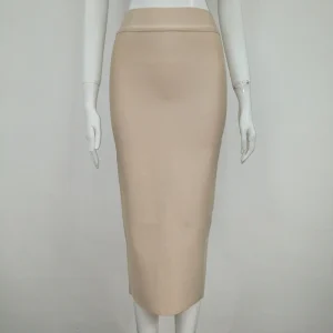 High Quality Candy Color Knee Length Bandage Pencil Skirts - Image 21