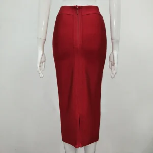 High Quality Candy Color Knee Length Bandage Pencil Skirts - Image 3