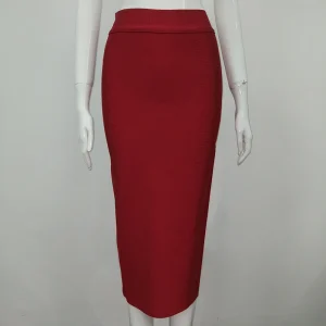 High Quality Candy Color Knee Length Bandage Pencil Skirts - Image 5