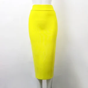 High Quality Candy Color Knee Length Bandage Pencil Skirts - Image 6