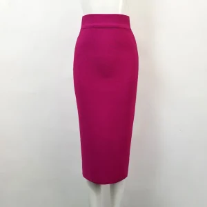 High Quality Candy Color Knee Length Bandage Pencil Skirts - Image 7