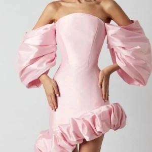 Off Shoulder Elegant Party Dress Celebrity Prom Cocktail Bodycon Mini Dress - Image 2