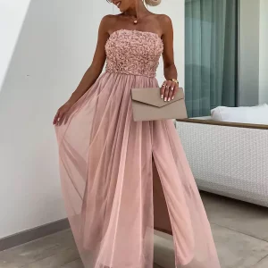 Party Dresses Strapless Ruffles Sleeveless Semi Formal - Image 2