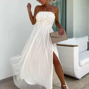 Party Dresses Strapless Ruffles Sleeveless Semi Formal - Image 5