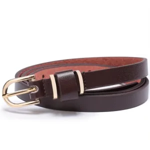Skinny Solid Leather Dress Belt Ceinture Femme - Image 3